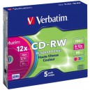 CD-RW Verbatim 12x COLOURS 5ks SLIM 