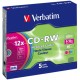 CD-RW Verbatim 12x COLOURS 5ks SLIM 